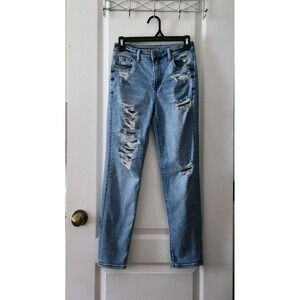 American Eagle Women's‎ Stretch Distressed MOM Jean Blue Jeans Pants Size 00